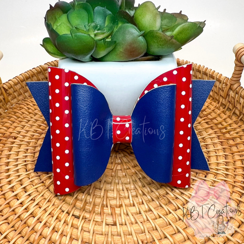 Patriotic Polka Dot Brae Bow