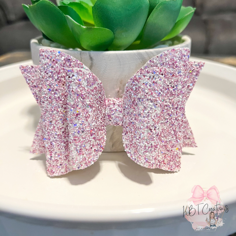 Purple/White Glitter Brae Bow