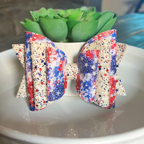 Patriotic 4 Layer Brae Bow