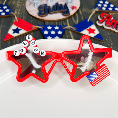 Red Freedom Star Sunnies