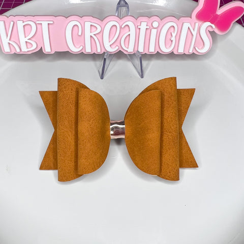 Tan Suede Brae Bow