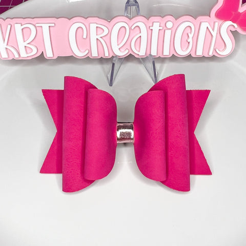 Pink Suede Brae Bow