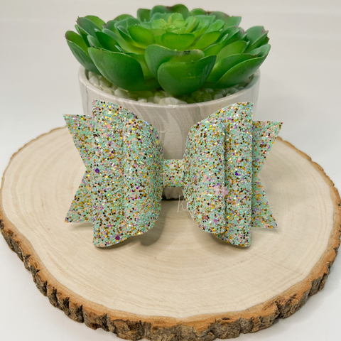 Green/Gold Glitter Brae Bow